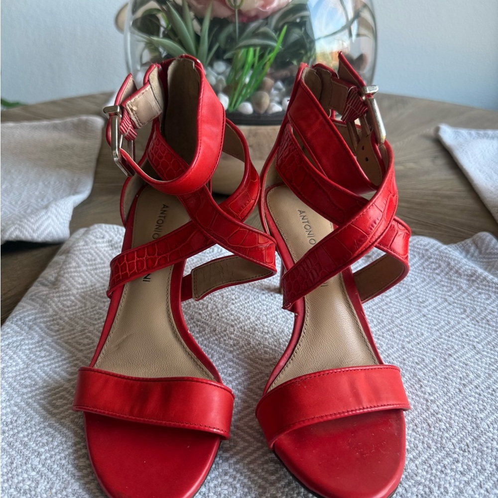 Red Strappy Sandals